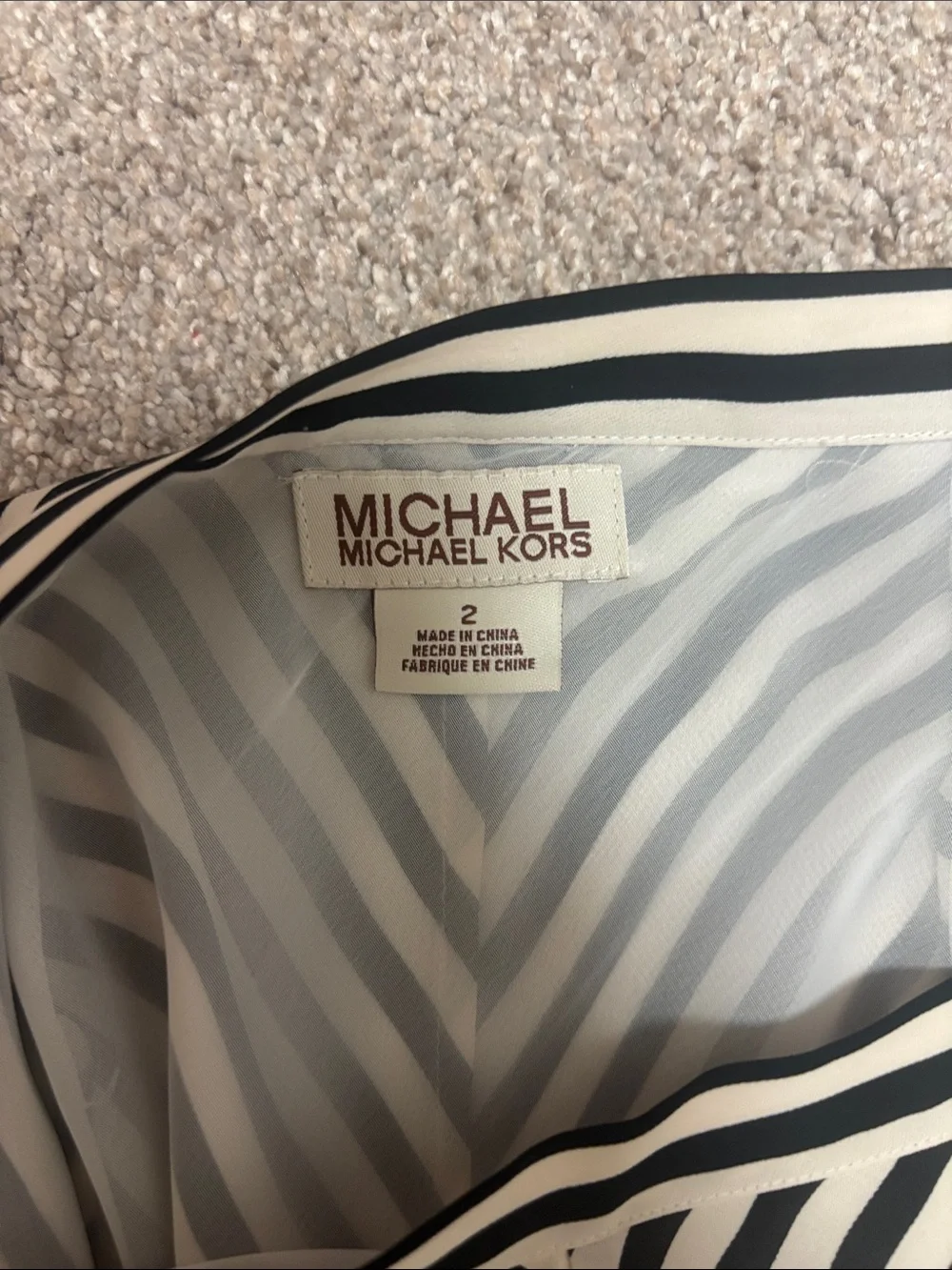 Michael Kors Black and White Chevron A-Line Skirt